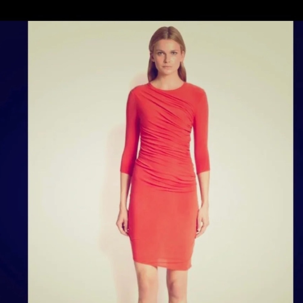 Helmet Lang Coral Jersey Dress Large